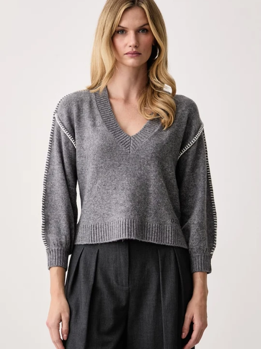 Zdjęcie produktu Guess sweter damski z dodatkiem wełny AMELIE szary