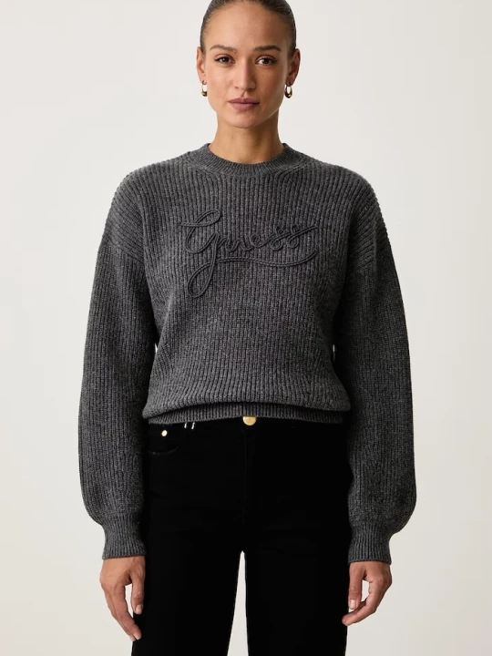 Zdjęcie produktu Guess sweter damski z dodatkiem wełny FAITH szary