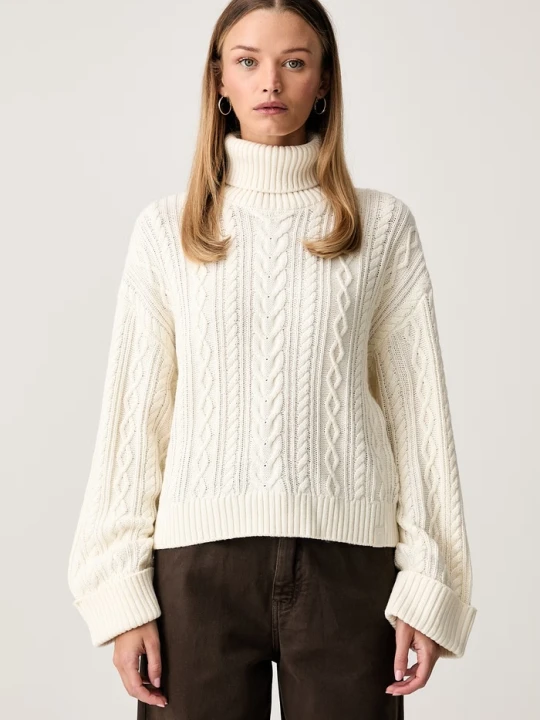 Zdjęcie produktu Guess sweter damski z dodatkiem wełny X NORTH SAILS beżowy