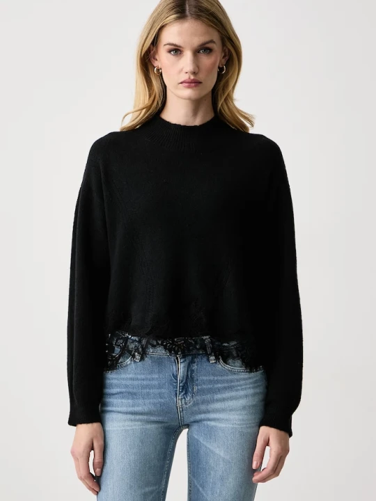 Zdjęcie produktu Guess sweter damski z wełną HAYDEN czarny