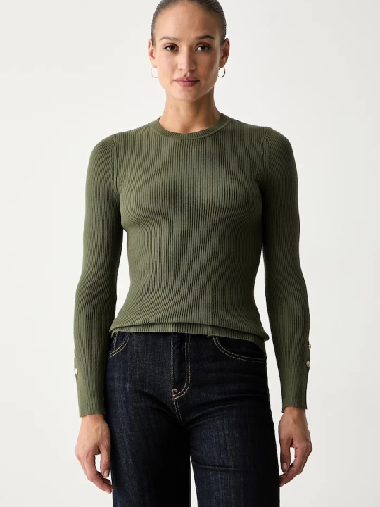 Zdjęcie produktu Guess sweter damski z wiskozą ELLIE zielony