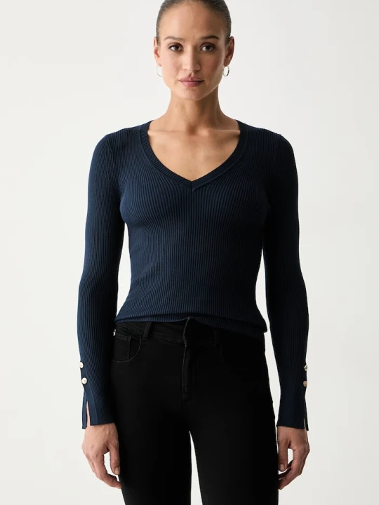Zdjęcie produktu Guess sweter damski z wiskozą ELLIE granatowy