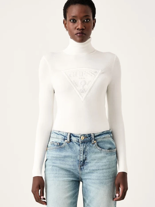 Zdjęcie produktu Guess sweter damski z wiskozą HALLIE beżowy
