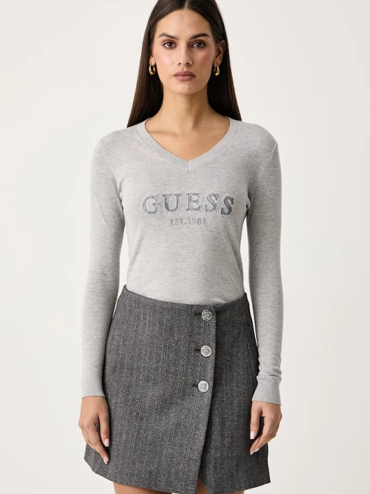 Zdjęcie produktu Guess sweter damski z wiskozy HANNAH szary