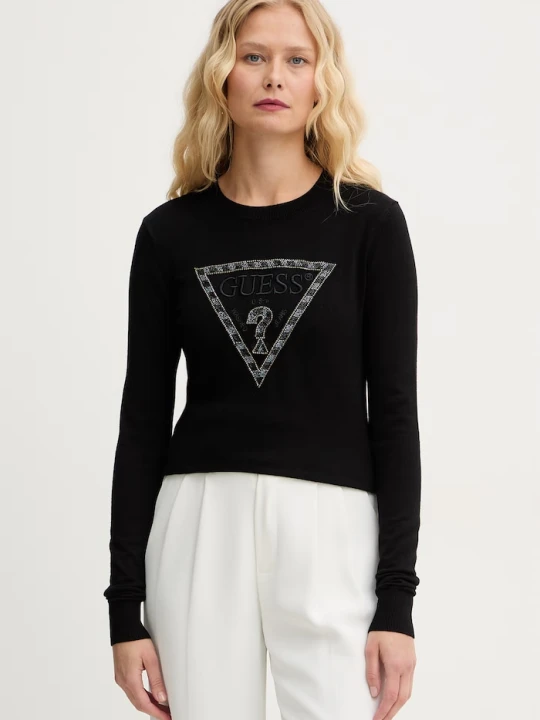 Zdjęcie produktu Guess sweter damski z wiskozy MACIE czarny