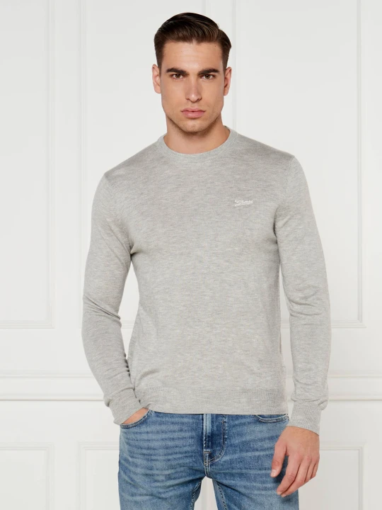 Zdjęcie produktu GUESS Sweter DANIEL | Regular Fit | z dodatkiem jedwabiu szary