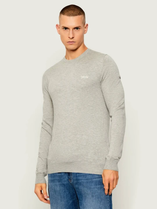 Zdjęcie produktu GUESS Sweter DANIEL | Slim Fit | z dodatkiem jedwabiu szary