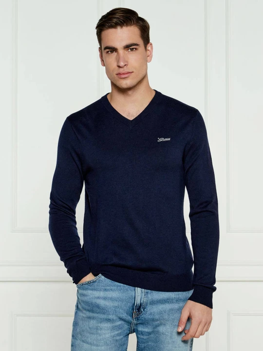 Zdjęcie produktu GUESS Sweter DAREN | Regular Fit | z dodatkiem wełny granatowy