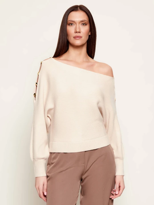 Zdjęcie produktu GUESS Sweter JAMIA | Regular Fit beżowy