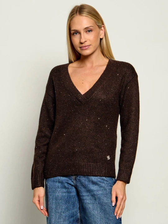 Zdjęcie produktu GUESS Sweter Jolene | Regular Fit | z dodatkiem wełny brązowy