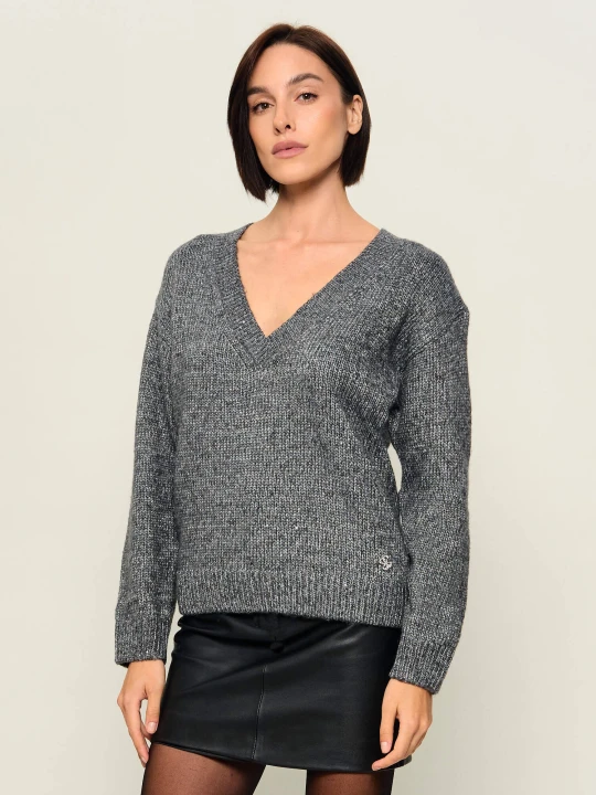 Zdjęcie produktu GUESS Sweter Jolene | Regular Fit | z dodatkiem wełny szary