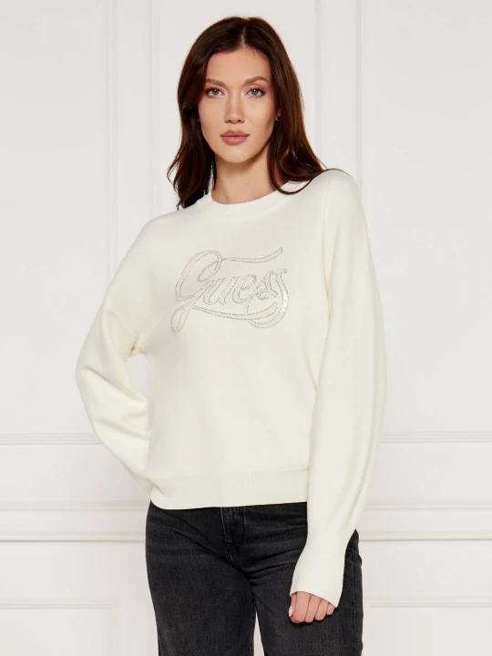 Zdjęcie produktu GUESS Sweter LAURA | Regular Fit ecru