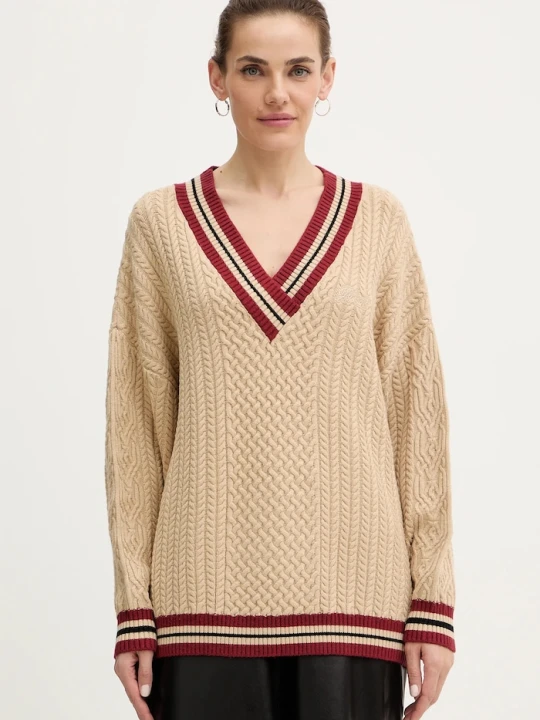 Zdjęcie produktu Guess sweter LINA beżowy