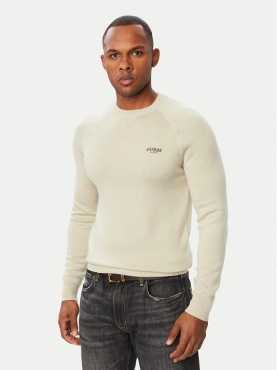 Zdjęcie produktu Guess Sweter M6BR13 Z1361 Beżowy jasny Regular Fit