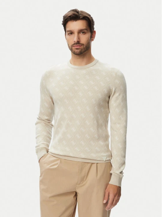 Zdjęcie produktu Guess Sweter M6YR11 Z0916 Beżowy jasny Regular Fit
