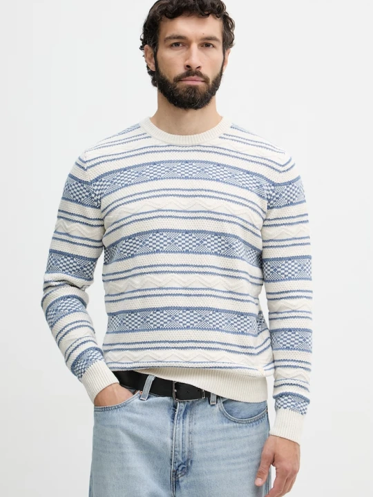 Zdjęcie produktu Guess sweter męski bawełniany MATTHIAS niebieski