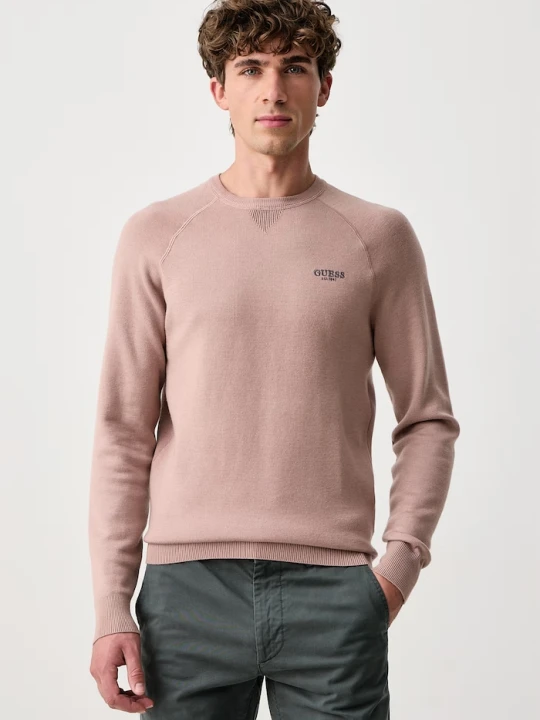 Zdjęcie produktu Guess sweter męski z dodatkiem wełny NAITO różowy