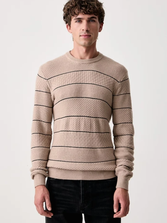 Zdjęcie produktu Guess sweter męski z dodatkiem wełny NORVAL beżowy
