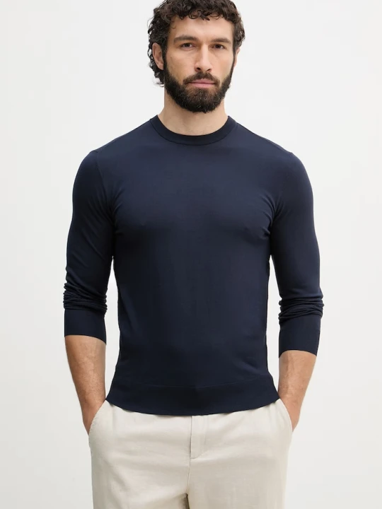 Zdjęcie produktu Guess sweter męski z wiskozą KADIR granatowy
