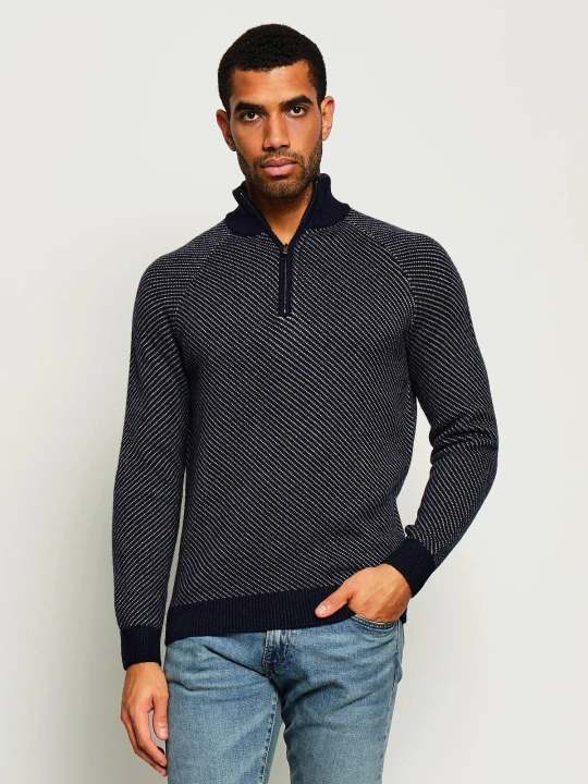Zdjęcie produktu GUESS Sweter Nico | Regular Fit | z dodatkiem wełny granatowy
