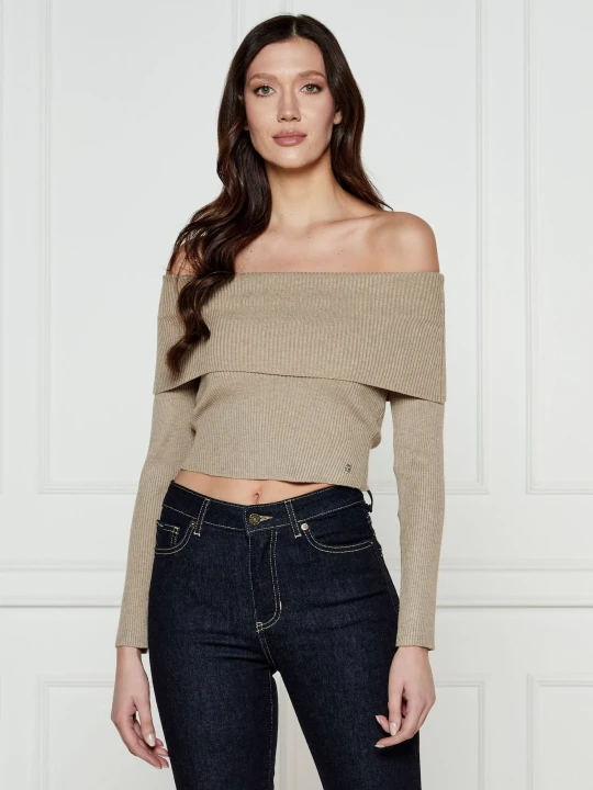 Zdjęcie produktu GUESS Sweter Nina | Slim Fit beżowy