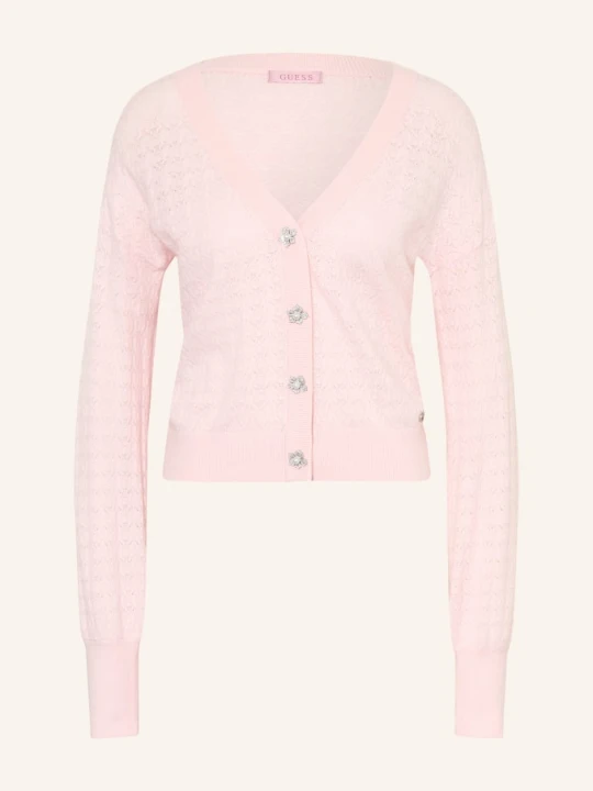 Zdjęcie produktu Guess Sweter Nina Z Kamieniami Ozdobnymi rosa JASNORÓŻOWY