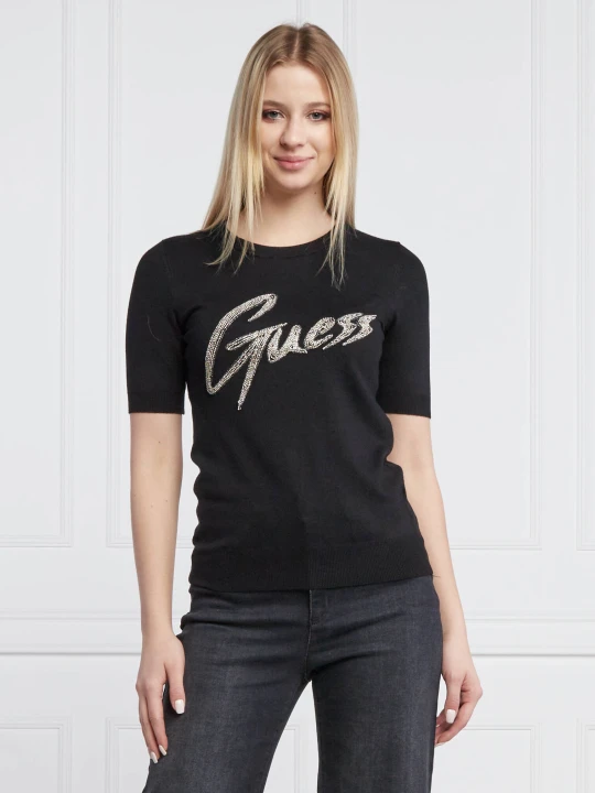 Zdjęcie produktu GUESS Sweter ODETTA | Slim Fit czarny