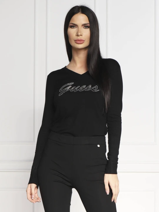 Zdjęcie produktu GUESS Sweter PASCALE VN LS | Regular Fit czarny