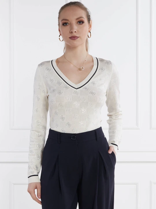 Zdjęcie produktu GUESS Sweter | Regular Fit kremowy