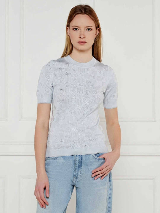Zdjęcie produktu GUESS Sweter ROSIE 4G | Regular Fit błękitny