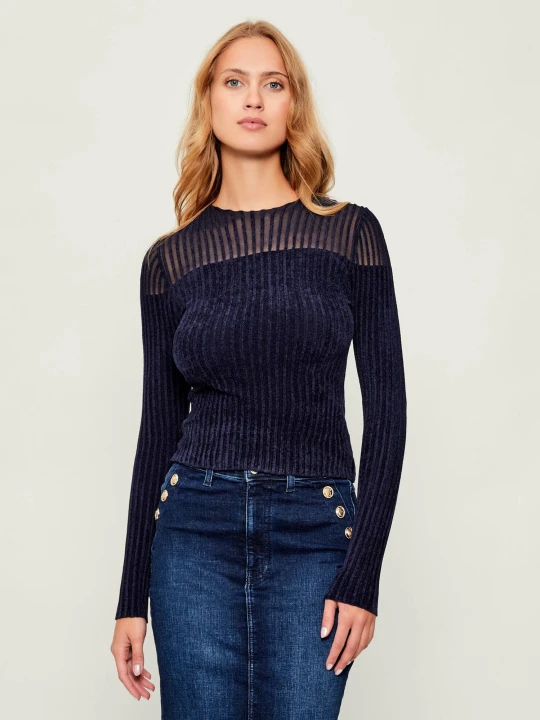 Zdjęcie produktu GUESS Sweter ROWENA | Slim Fit granatowy