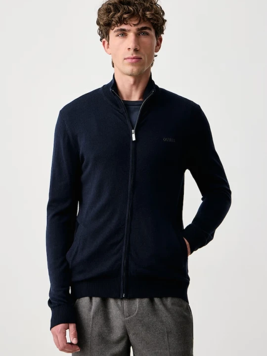 Zdjęcie produktu Guess sweter rozpinany męski MAGNUS granatowy