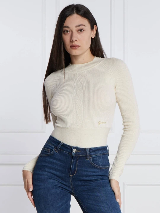 Zdjęcie produktu GUESS Sweter | Slim Fit | z dodatkiem wełny kremowy