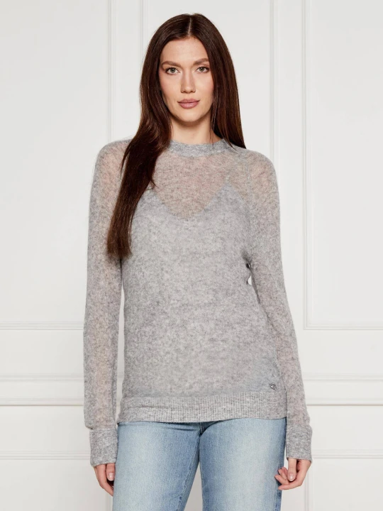 Zdjęcie produktu GUESS Sweter + top IZABELLA | Regular Fit | z dodatkiem wełny szary