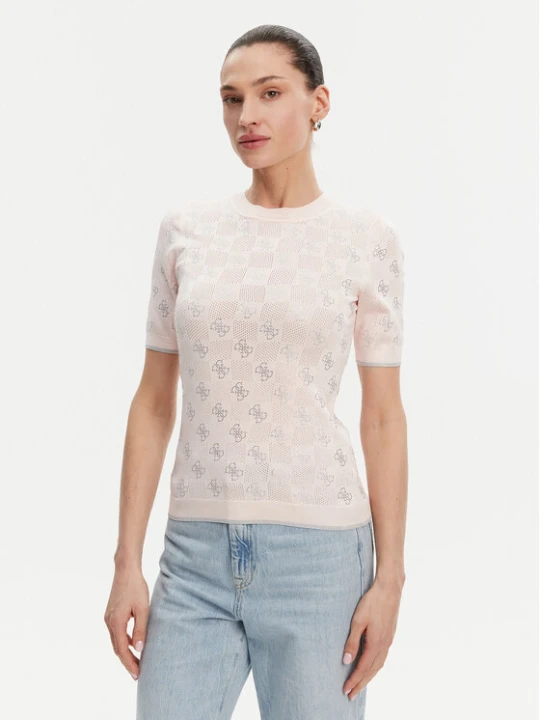 Zdjęcie produktu Guess Sweter W5GR20 Z3D60 Różowy Regular Fit