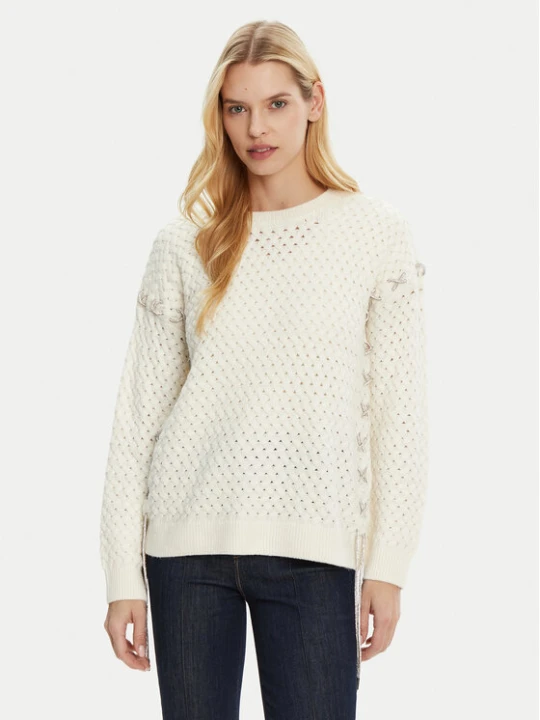 Zdjęcie produktu Guess Sweter W5RR13 Z3KY0 Écru Regular Fit Kremowy