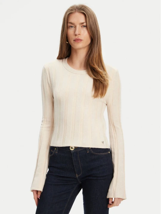 Zdjęcie produktu Guess Sweter W5YR13 Z3OT0 Beżowy Regular Fit