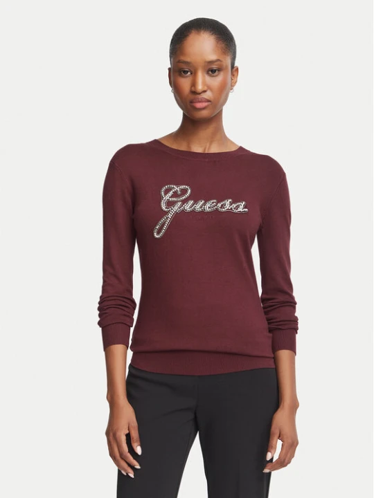 Zdjęcie produktu Guess Sweter W6BR53 Z1454 Bordowy Regular Fit