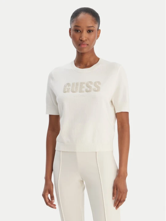 Zdjęcie produktu Guess Sweter W6RR47 Z2NQ2 Écru Regular Fit Kremowy