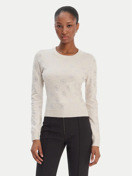 Zdjęcie produktu Guess Sweter W6RR66 Z3JD2 Beżowy Regular Fit