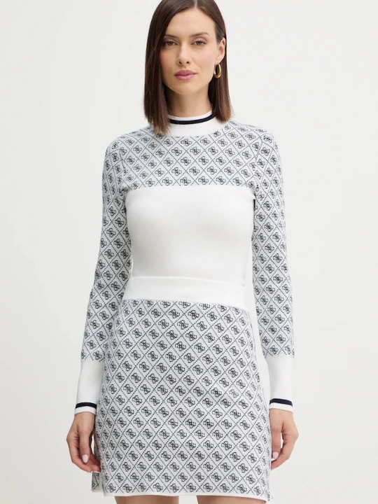 Zdjęcie produktu Guess sweter z dodatkiem wełny AUBREY beżowy