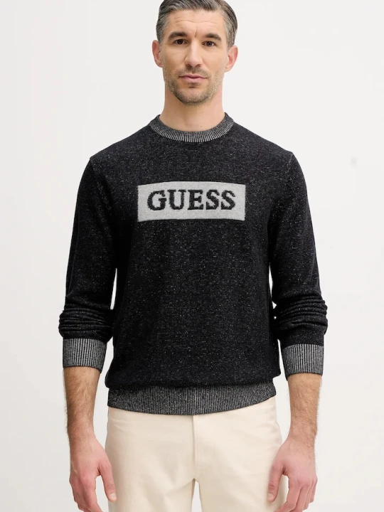 Zdjęcie produktu Guess sweter z dodatkiem wełny JACK czarny