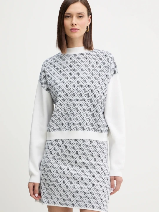 Zdjęcie produktu Guess sweter z domieszką wełny AUBREY beżowy