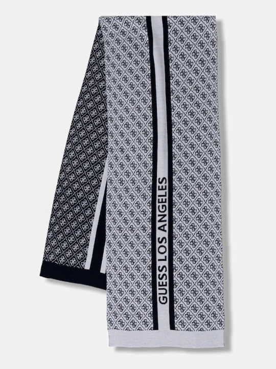 Zdjęcie produktu Guess szalik z domieszką wełny SEVYN granatowy
