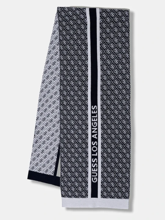Zdjęcie produktu Guess szalik z domieszką wełny SEVYN granatowy