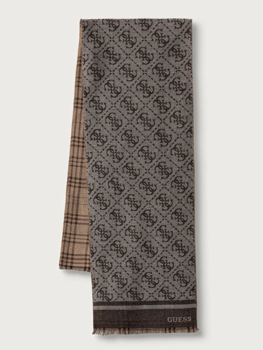 Zdjęcie produktu Guess szalik z wiskozy MILANO brązowy