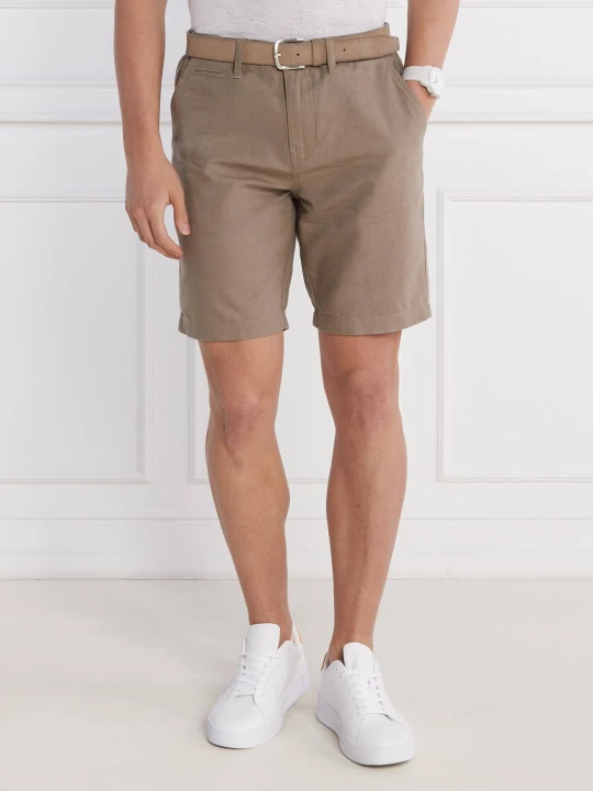Zdjęcie produktu GUESS Szorty chino | Regular Fit | z dodatkiem lnu beżowy
