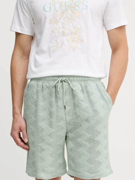 Zdjęcie produktu Guess szorty męskie ażurowe LATTICE zielony