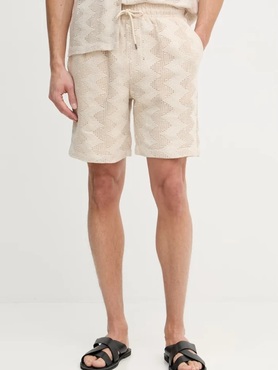 Zdjęcie produktu Guess szorty męskie ażurowe LATTICE beżowy