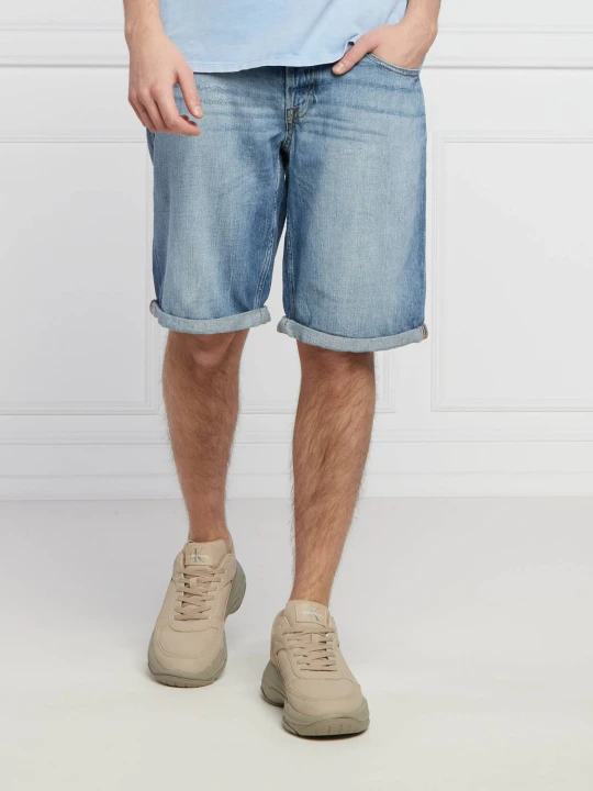 Zdjęcie produktu GUESS Szorty Sonny | Regular Fit | z dodatkiem lnu niebieski